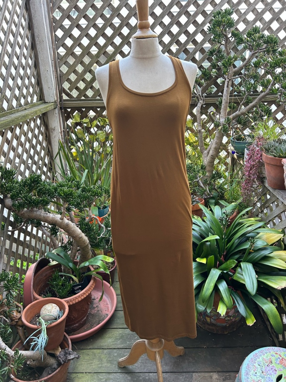 SAMSOE Brown Tank Maxi Dress. Modal/Cotton blend. Size Small-Medium . NWT